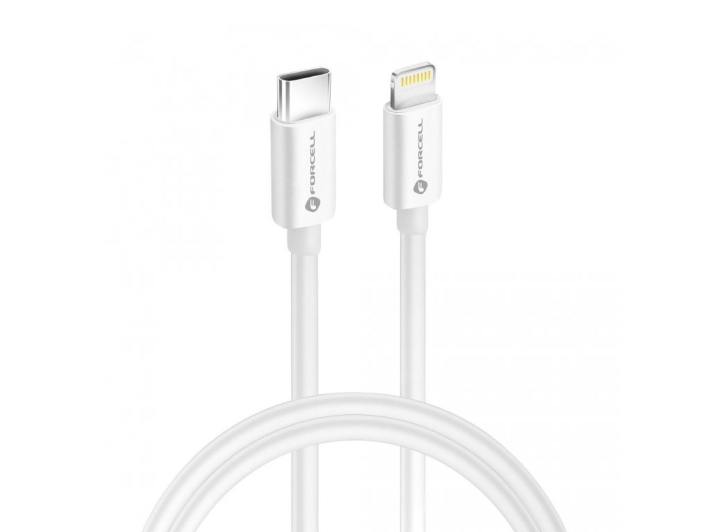 Kabel FORCELL USB-C na Lightning 8-pin MFI 3A/9V 30W (Max) C901 1m bílý