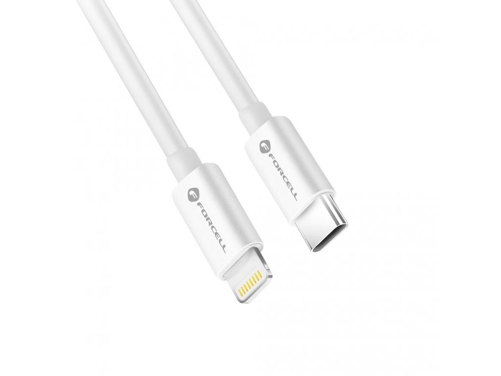 Kabel FORCELL USB-C na Lightning 8-pin MFI 3A/9V 30W (Max) C901 1m bílý