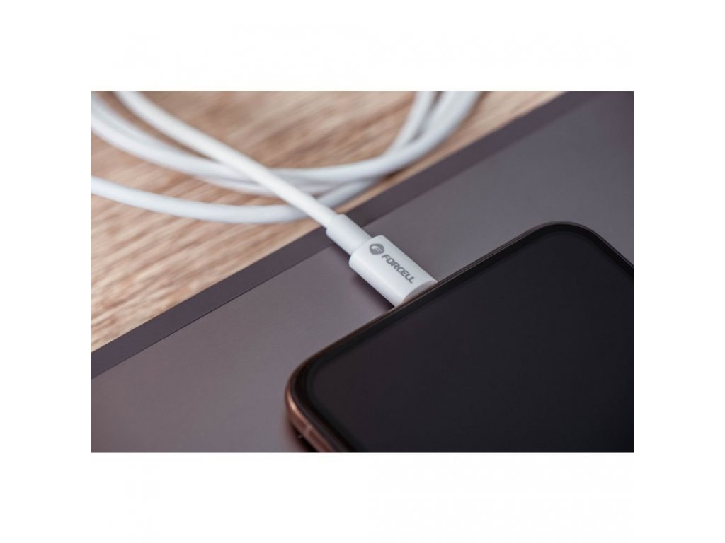 Kabel FORCELL USB-C na Lightning 8-pin MFI 3A/9V 30W (Max) C901 1m bílý