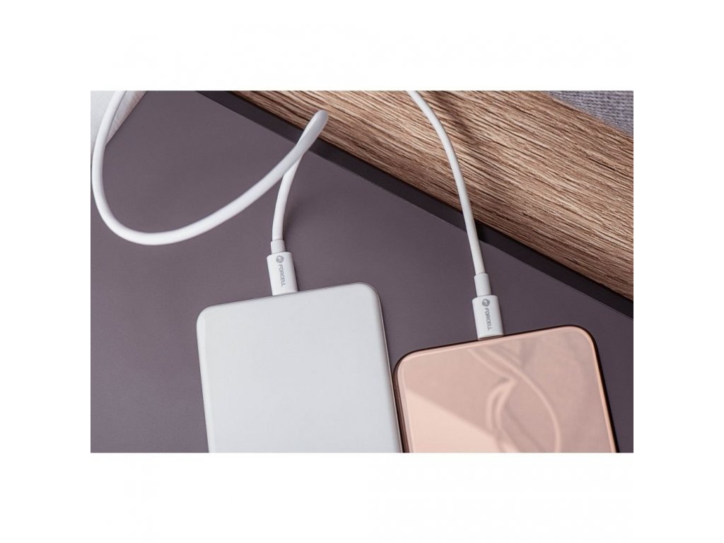 Kabel FORCELL USB-C na Lightning 8-pin MFI 3A/9V 30W (Max) C901 1m bílý