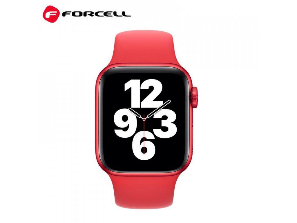 Řemínek FORCELL F-DESIGN FA01 pro Apple Watch 42/44/45/49 mm - červený