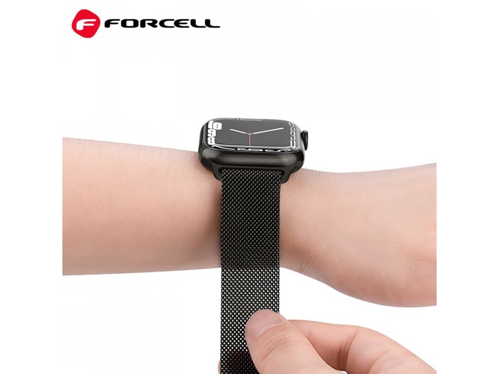 Řemínek FORCELL F-DESIGN FA03 pro Apple Watch 42/44/45/49 mm - černý