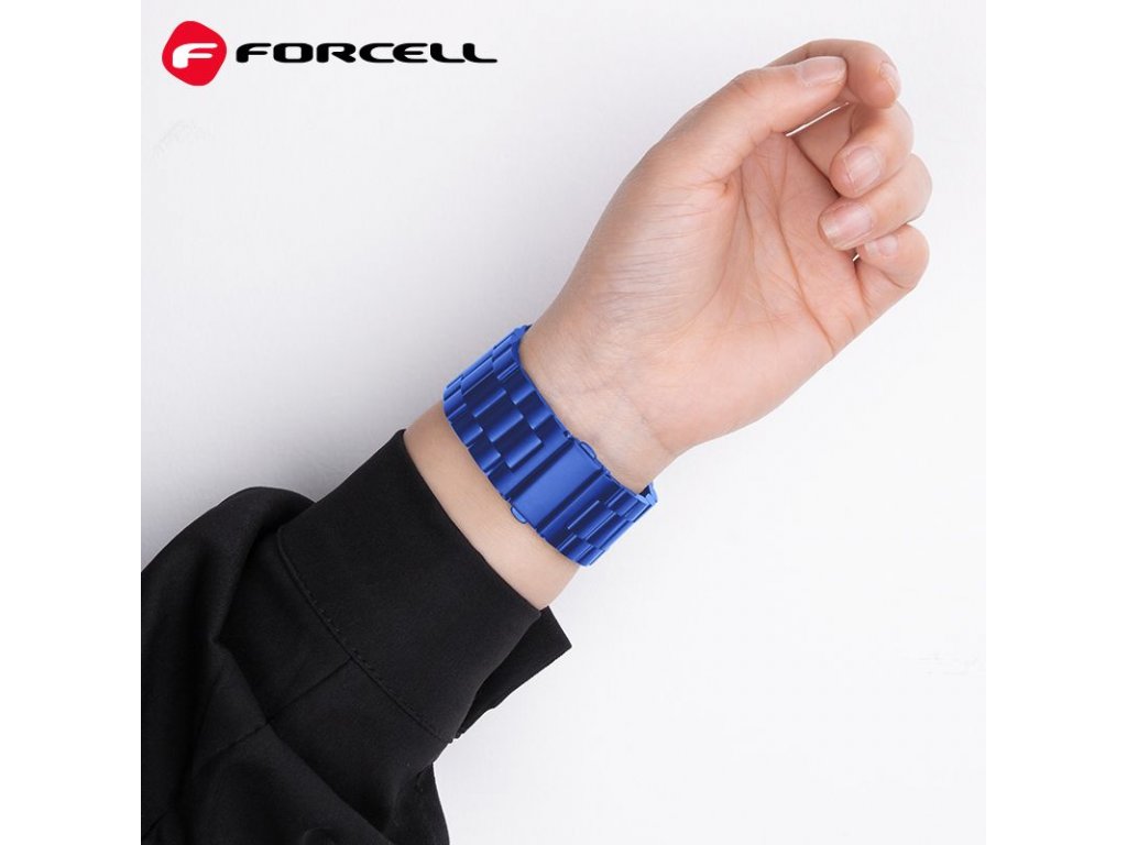 Řemínek FORCELL F-DESIGN FA10 pro Apple Watch 42/44/45/49mm - modrý
