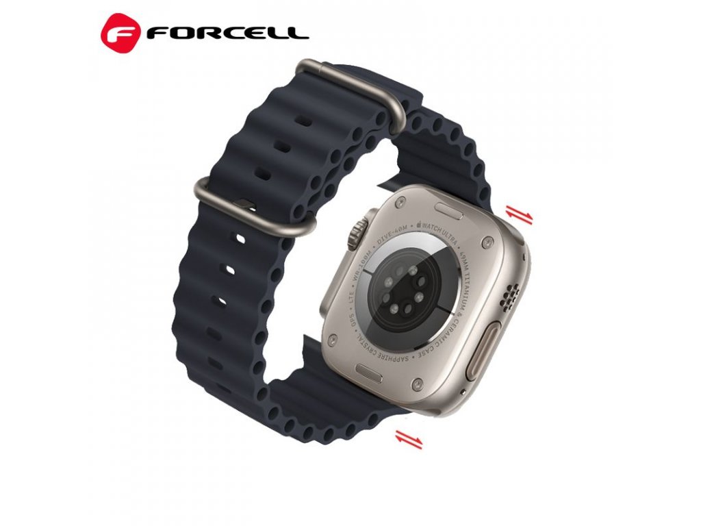 Řemínek FORCELL F-DESIGN FA12 pro Apple Watch 42/44/45/49mm - modrý