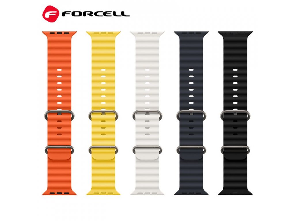 Řemínek FORCELL F-DESIGN FA12 pro Apple Watch 42/44/45/49 mm - bílý