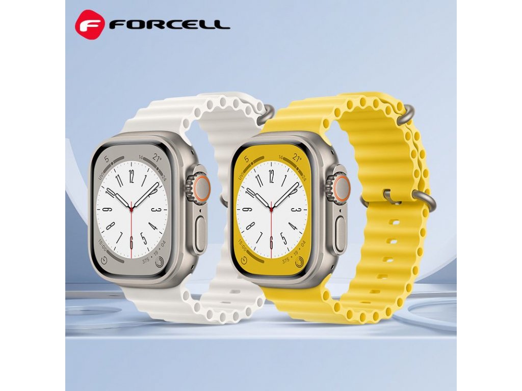 Řemínek FORCELL F-DESIGN FA12 pro Apple Watch 42/44/45/49mm - žlutý
