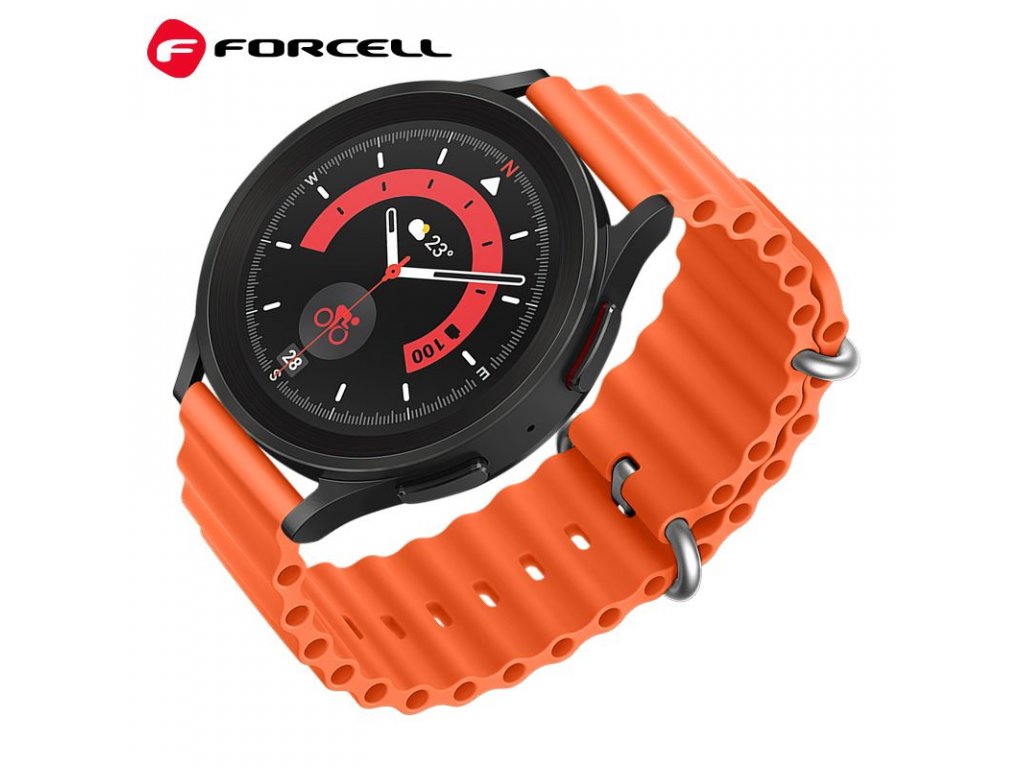 Řemínek FORCELL F-DESIGN FS01 pro Samsung Watch 20 mm - oranžový