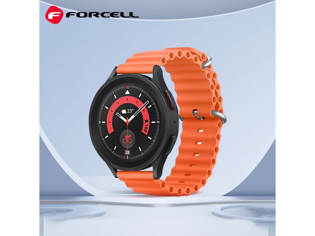 Řemínek FORCELL F-DESIGN FS01 pro Samsung Watch 20 mm - oranžový