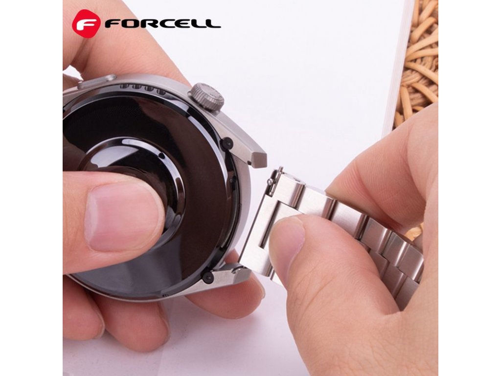 Řemínek FORCELL F-DESIGN FS06 pro Samsung Watch 20 mm - stříbrný