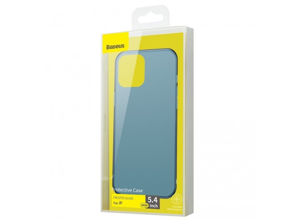 Frosted Glass Case pevné pouzdro s elastickým rámem iPhone 12 mini modré (WIAPIPH54N-WS03)