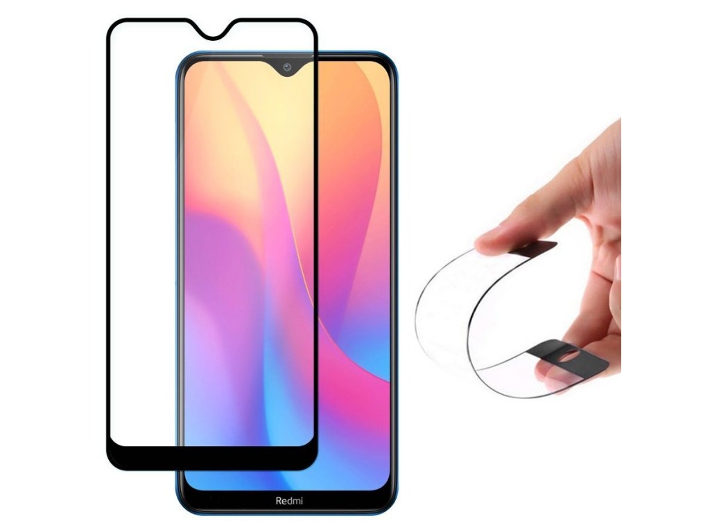 Full Cover Flexi Nano skleněná fólie s rámem Xiaomi Redmi 8A černá