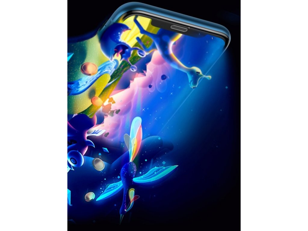 Full-screen tvrzené sklo 3D na celý displej s krytem na reproduktor Apple iPhone XR černé (SGAPIPH61-WA01)