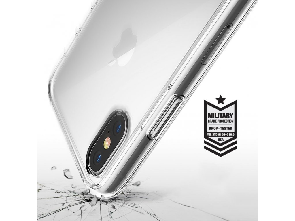 Fusion Kit pouzdro s gelovým rámem + řemínek a úchyt pro kartu iPhone XS průsvitné (FSAP0023-RPKG)