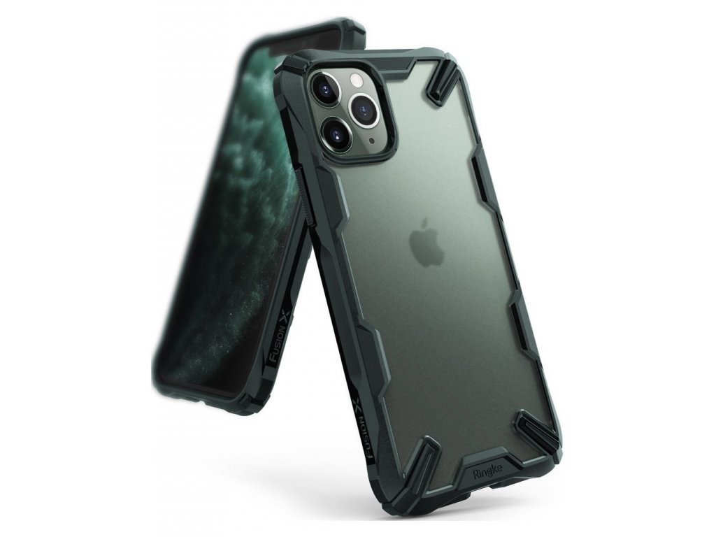 Fusion X Matte pancéřové pouzdro s rámem iPhone 11 Pro zelené (XMAP0005)