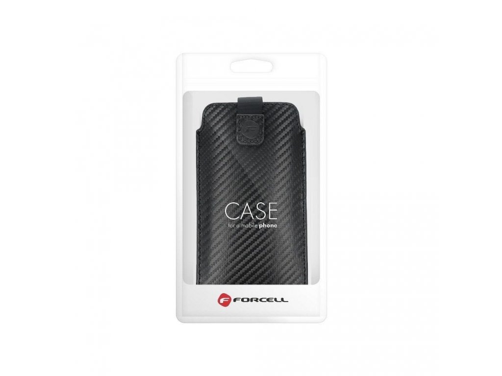 Univerzální pouzdro Forcell POCKET Carbon - model 17 - pro SAMSUNG A02s / A03s / A12 / A21s / A32 5G / A42 5G / A72 5G / M12 XIAOMI Redmi 9A / 9AT / 9c / Note 10 PRO / Mi11 OPPO A52 / A72 / A92 REALME 7i VIVO Y52 5G / Y72 5G