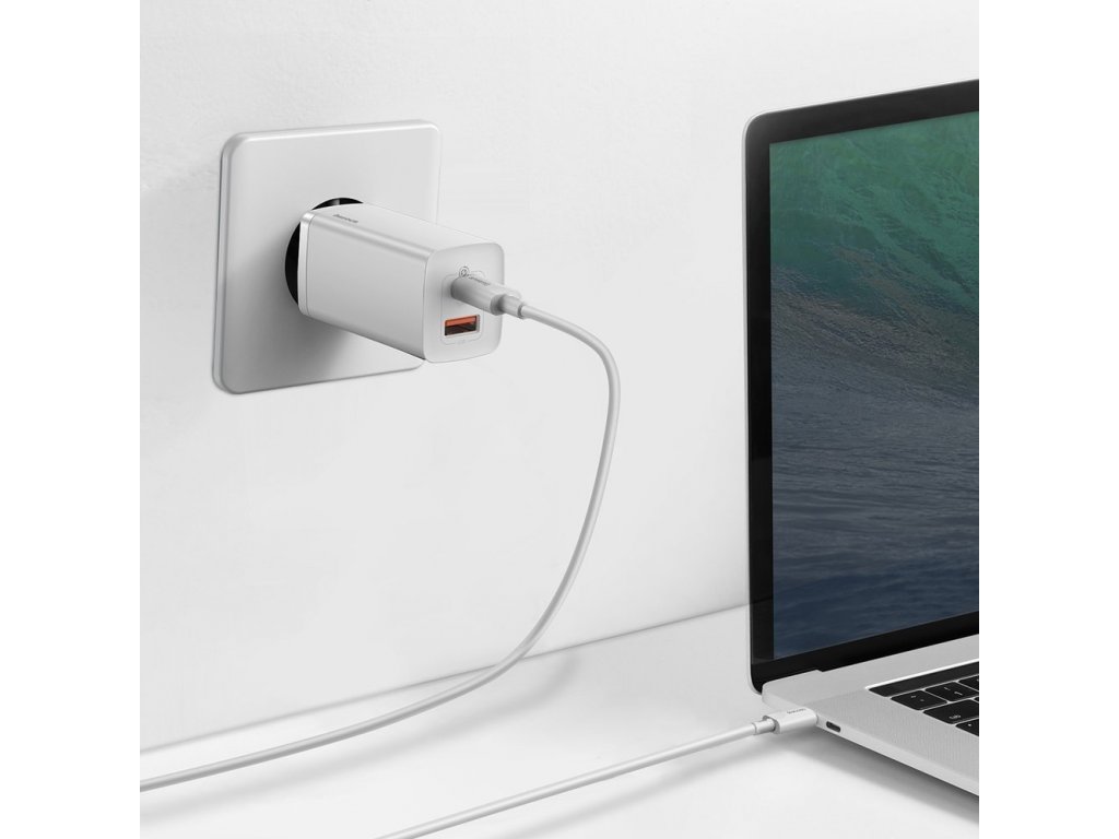 GaN2 Lite 65W Quick Charge USB / USB Type C Quick Charge 3.0 Power Delivery (nitrid galia), bílá (CCGAN2L-B02)