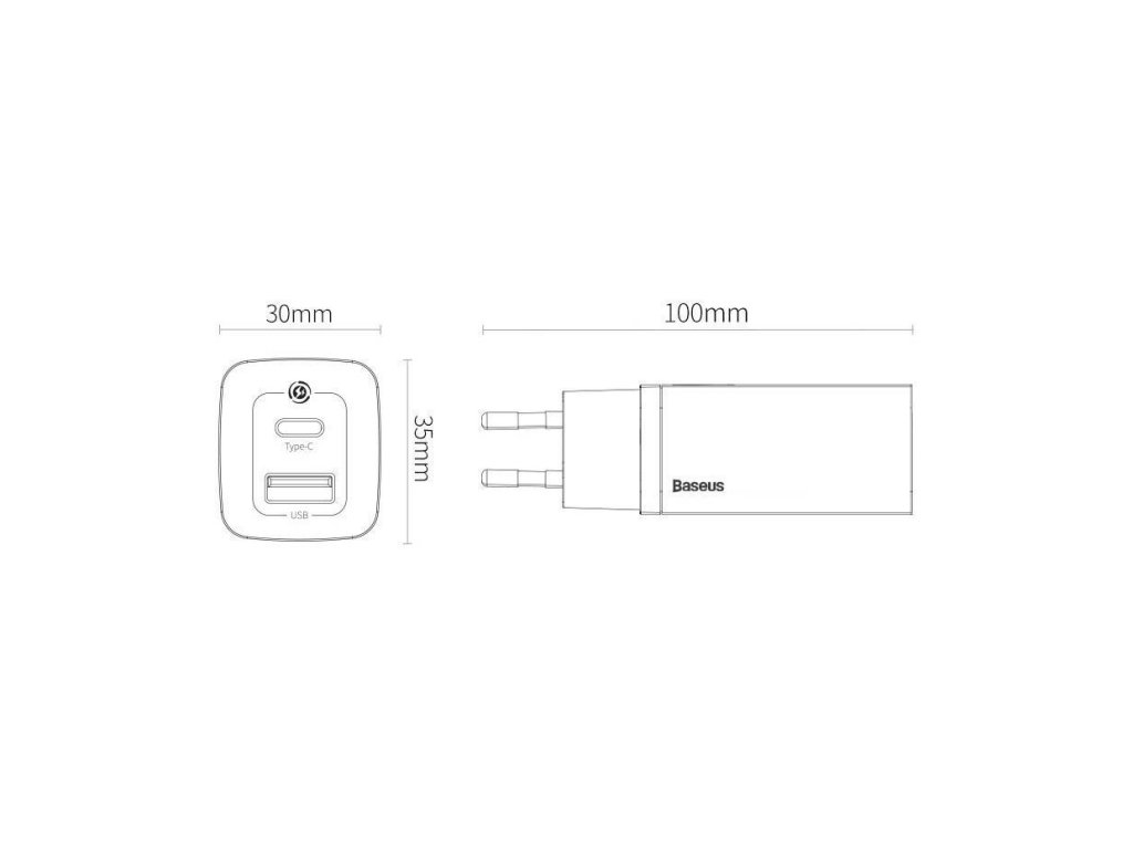 GaN2 Lite 65W Quick Charge USB / USB Type C Quick Charge 3.0 Power Delivery (nitrid galia), bílá (CCGAN2L-B02)