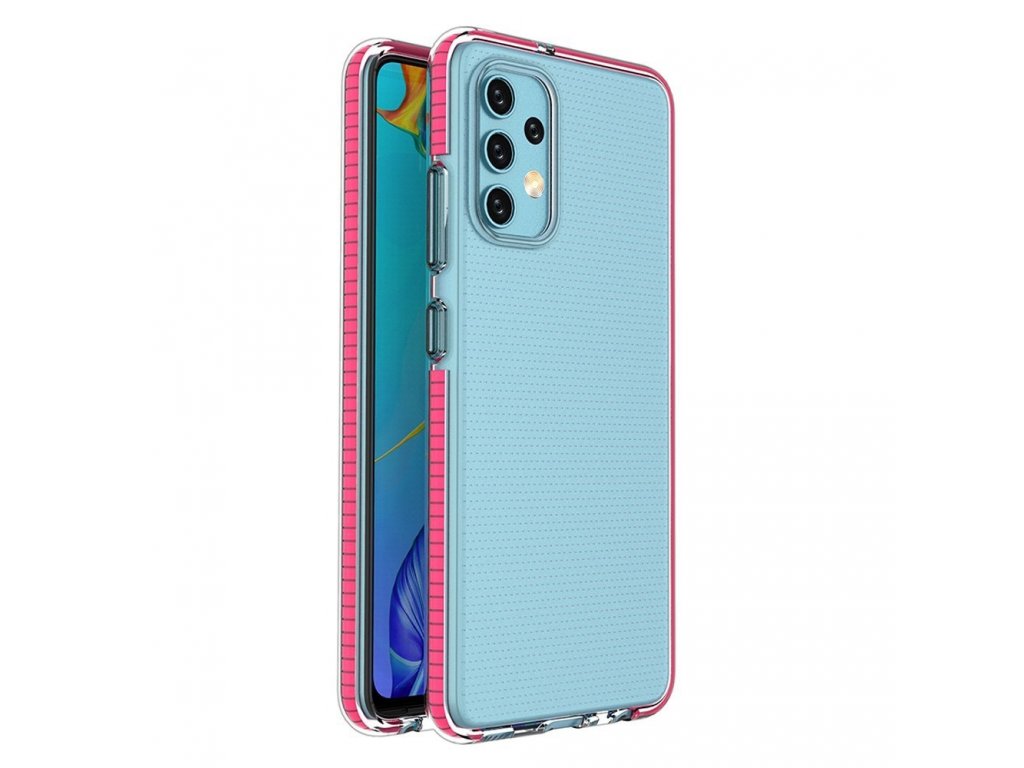 Gelové pouzdro Spring Case s barevným rámečkem pro Samsung Galaxy A32 4G tmavě růžové