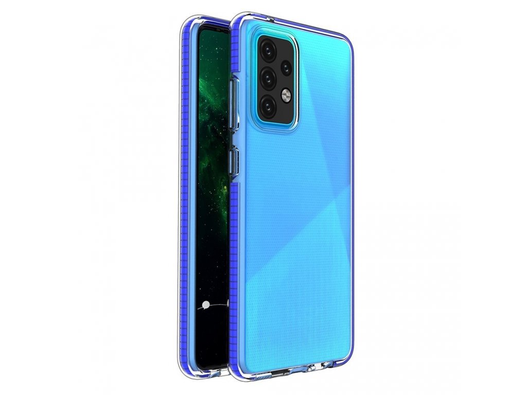 Gelový zadní kryt Spring Case s barevným rámečkem pro Samsung Galaxy A52 5G / A52 4G tmavě modrý