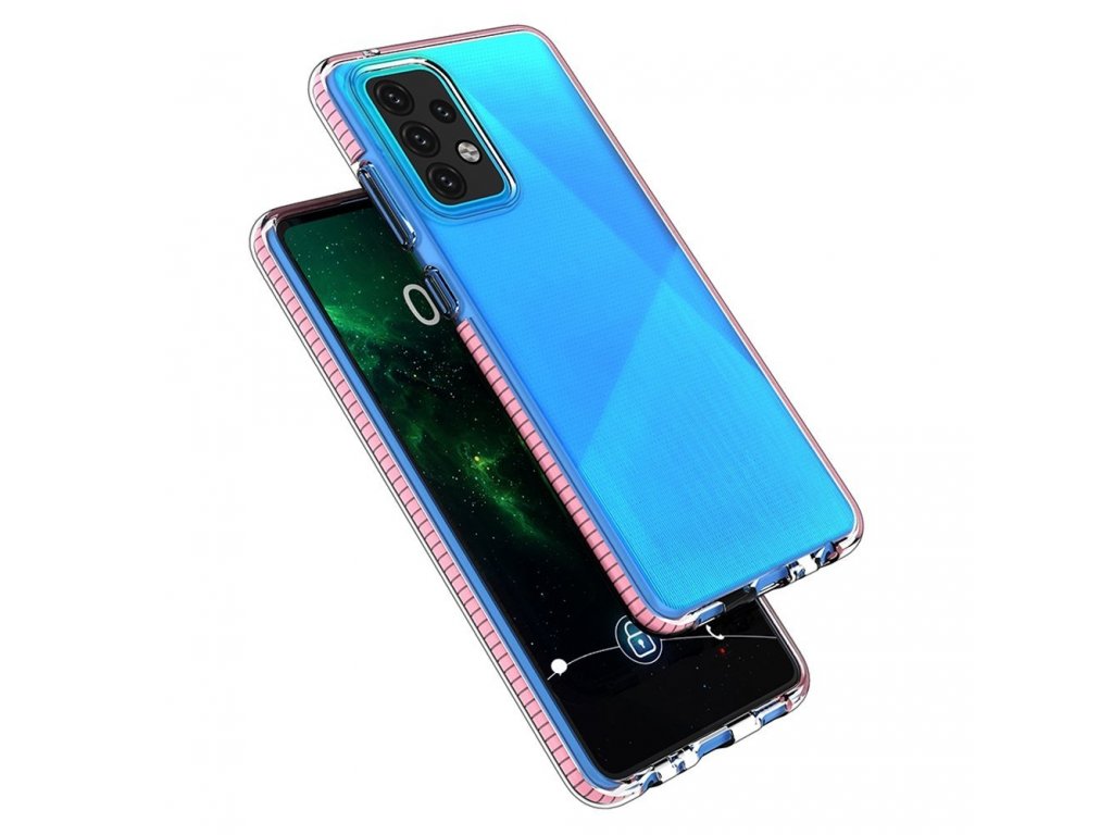 Gelový zadní kryt Spring Case s barevným rámečkem pro Samsung Galaxy A52 5G / A52 4G tmavě modrý