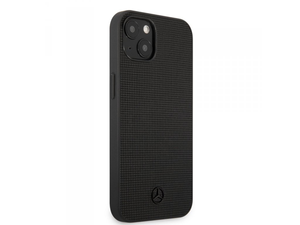 Genuine Leather Meshed Zadní Kryt pro iPhone 13 Mini černý MEHCP13SMBLBK