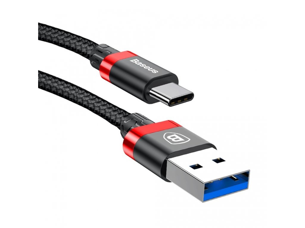 Golden Belt odolný pletený kabel USB 3.0 USB Type-C 3A červený