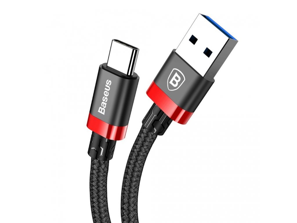 Golden Belt odolný pletený kabel USB 3.0 USB Type-C 3A červený