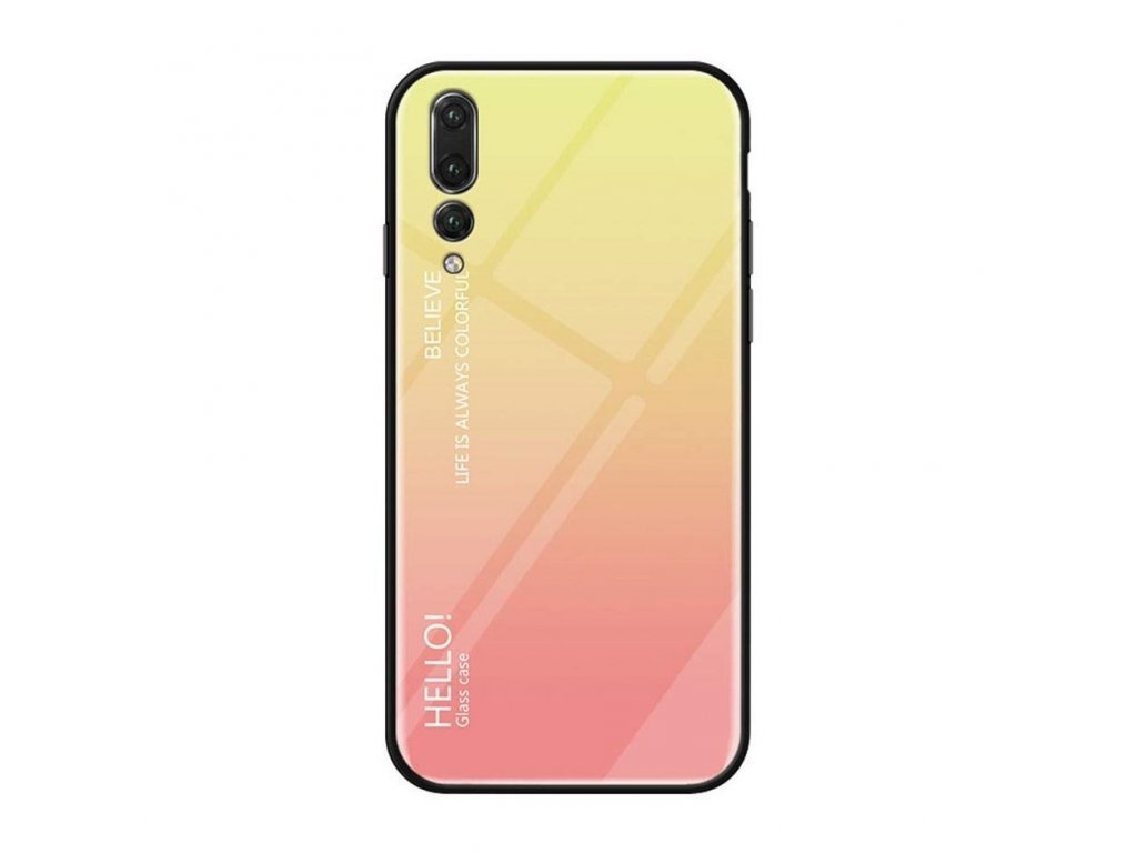 Gradient Glass pouzdro s vrstvou z tvrzeného skla Huawei P20 Pro růžové