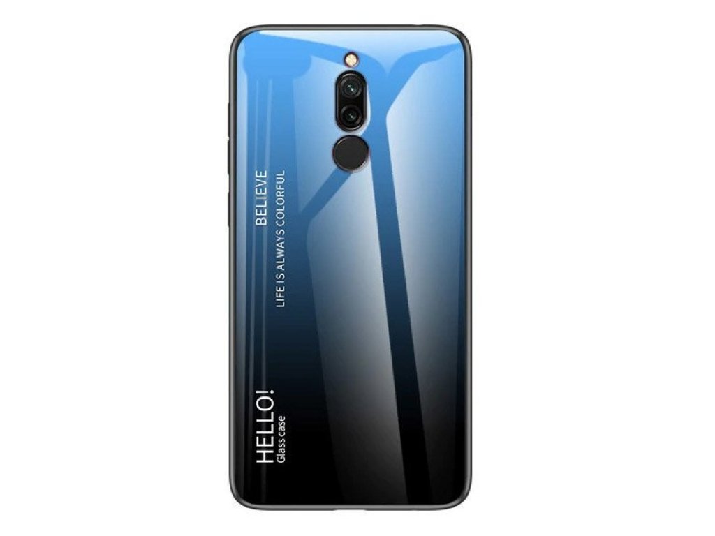 Gradient Glass pouzdro s vrstvou z tvrzeného skla Xiaomi Redmi 8 černo-modré