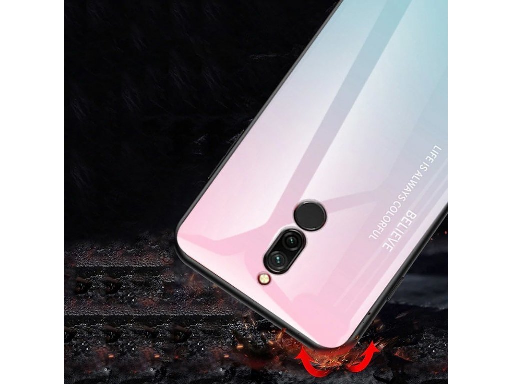 Gradient Glass pouzdro s vrstvou z tvrzeného skla Xiaomi Redmi 8 černo-modré