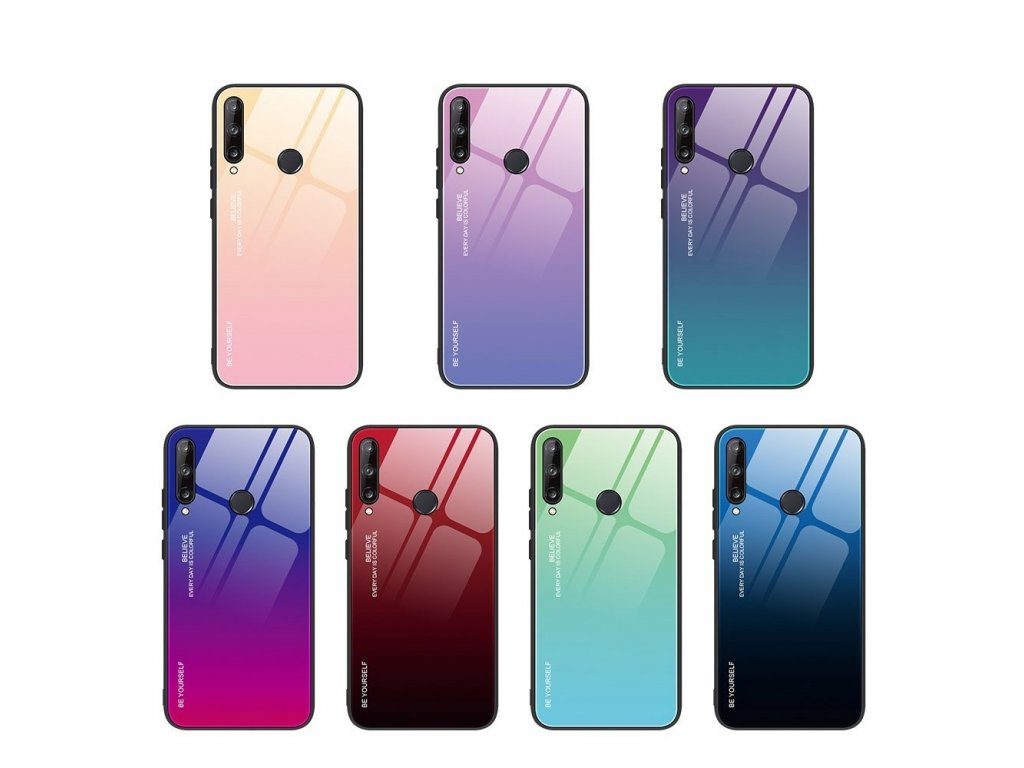 Gradient Glass pouzdro z tvrzeného skla Huawei P40 Lite E černo/modré