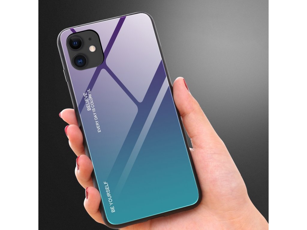 Gradient Glass pouzdro z tvrzeného skla iPhone 12 mini černo/červené