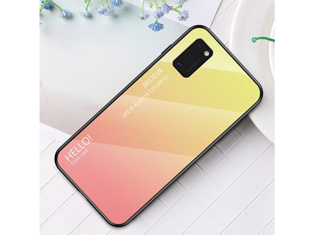 Gradient Glass pouzdro z tvrzeného skla Samsung Galaxy A41 černo/modré