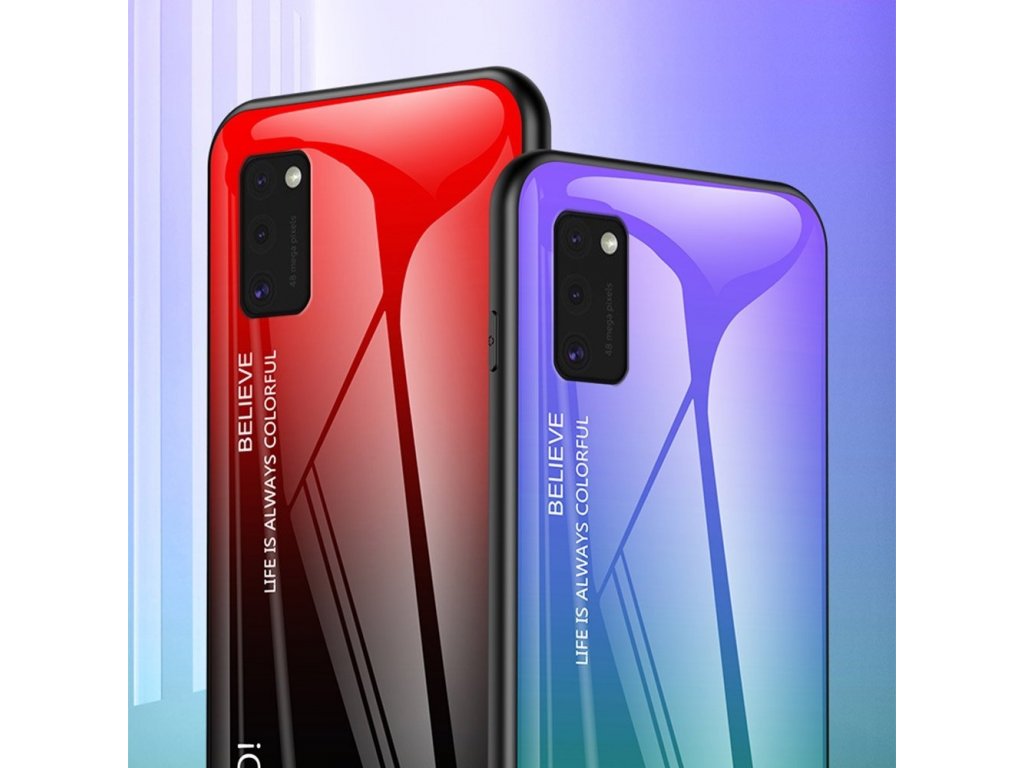 Gradient Glass pouzdro z tvrzeného skla Samsung Galaxy A41 černo/modré