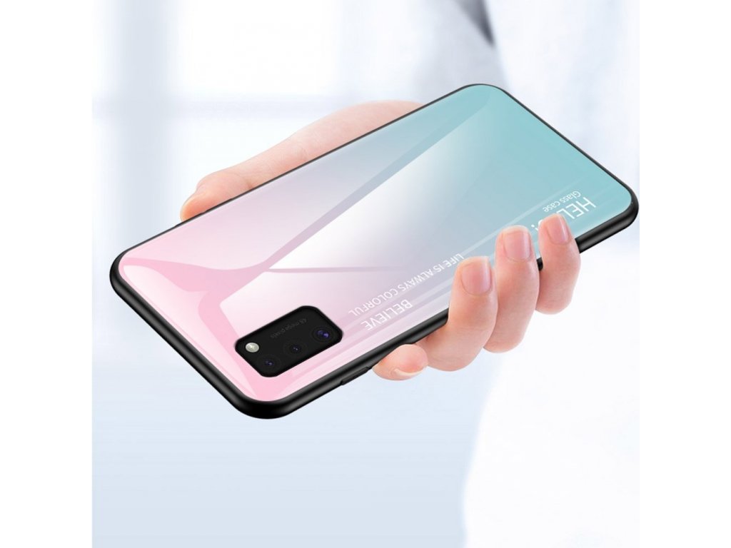 Gradient Glass pouzdro z tvrzeného skla Samsung Galaxy A41 černo/modré