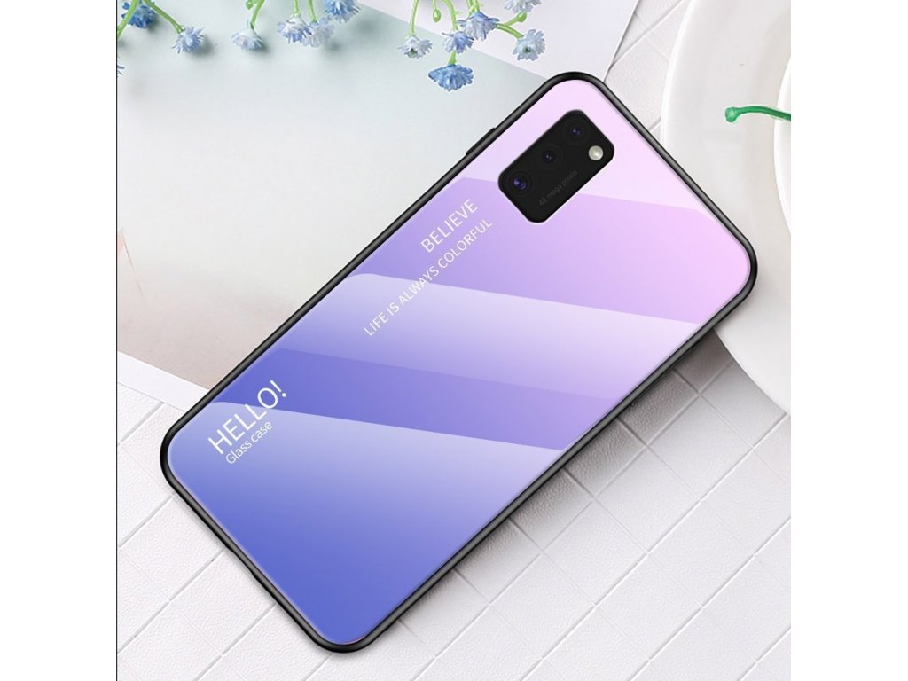 Gradient Glass pouzdro z tvrzeného skla Samsung Galaxy A41 černo/modré