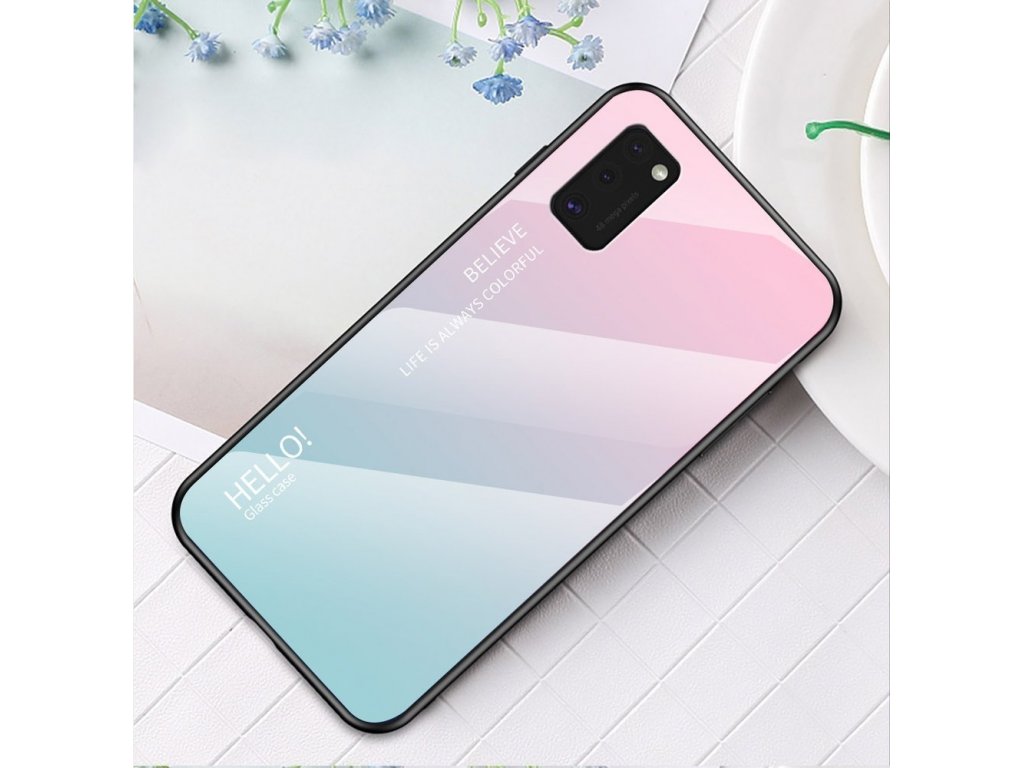 Gradient Glass pouzdro z tvrzeného skla Samsung Galaxy A41 černo/modré