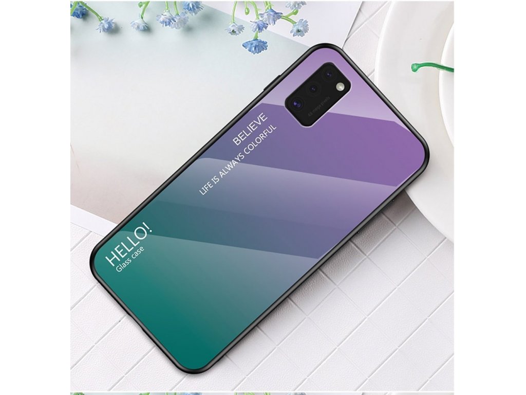 Gradient Glass pouzdro z tvrzeného skla Samsung Galaxy A41 černo/modré