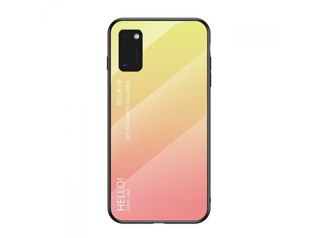 Gradient Glass pouzdro z tvrzeného skla Samsung Galaxy A41 růžové