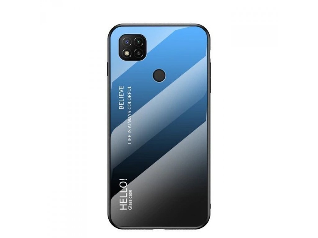 Gradient Glass pouzdro z tvrzeného skla Xiaomi Redmi 9C černo/modré