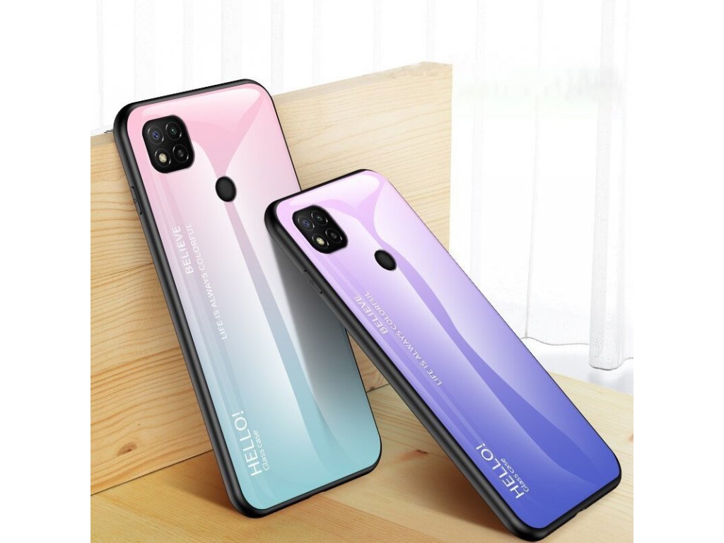 Gradient Glass pouzdro z tvrzeného skla Xiaomi Redmi 9C černo/modré