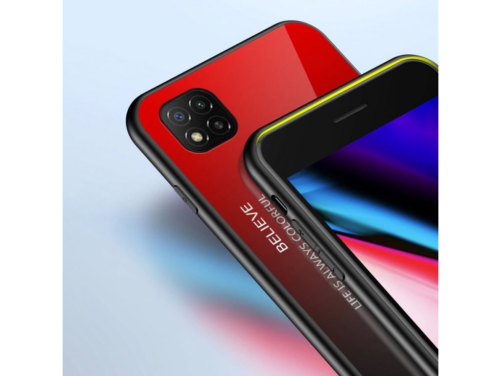 Gradient Glass pouzdro z tvrzeného skla Xiaomi Redmi 9C černo/modré