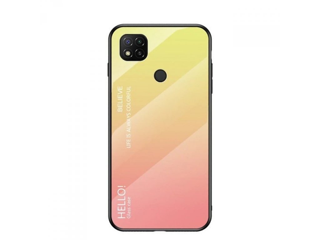 Gradient Glass pouzdro z tvrzeného skla Xiaomi Redmi 9C růžové