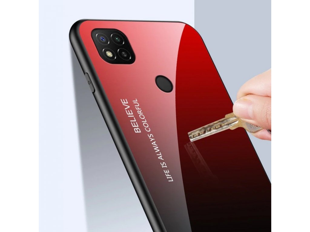 Gradient Glass pouzdro z tvrzeného skla Xiaomi Redmi 9C růžové