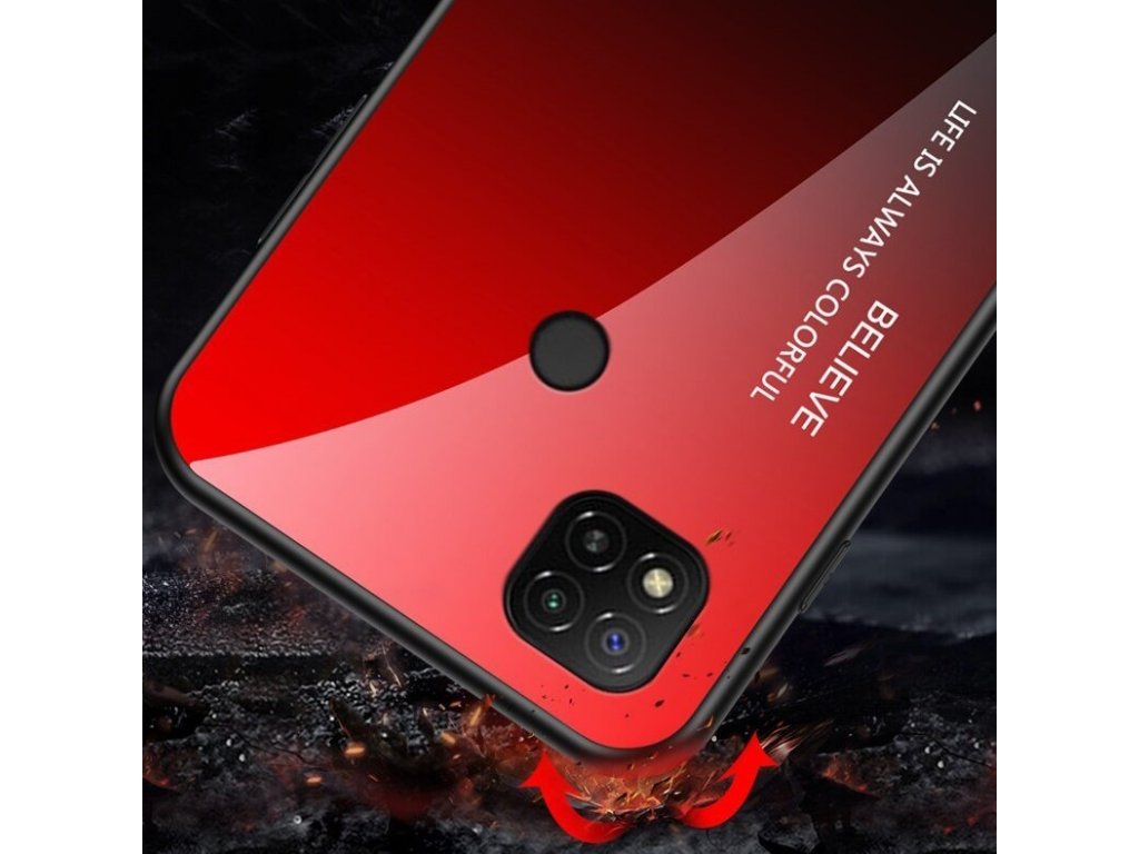 Gradient Glass pouzdro z tvrzeného skla Xiaomi Redmi 9C růžové