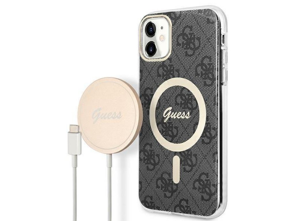 GUBPN61H4EACSK 4G Print MagSafe set Pouzdro + nabíječka pro iPhone 11 - 6,1" - černé