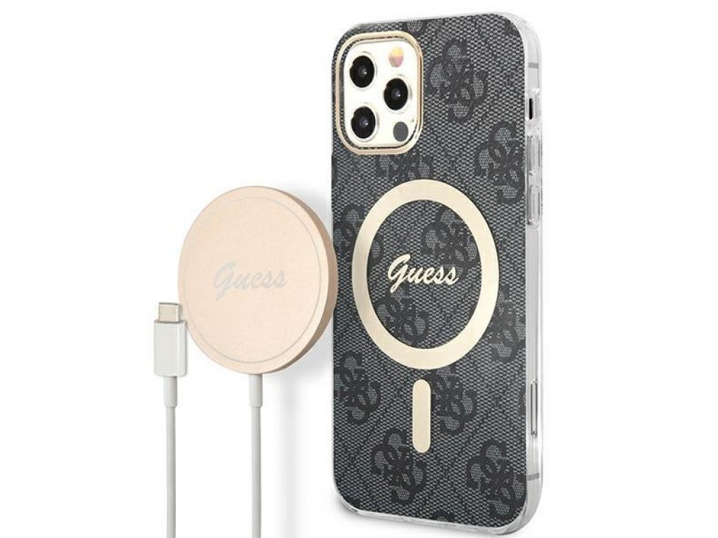 GUBPP12MH4EACSK 4G Print MagSafe set Pouzdro + nabíječka pro iPhone 12 / 12 Pro - černé