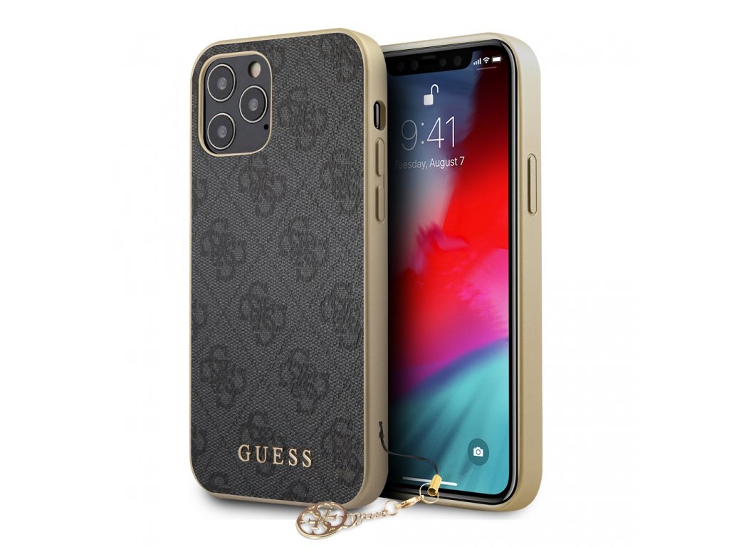 Guess 4G Charms Zadní Kryt pro iPhone 12/12 Pro 6.1 Grey