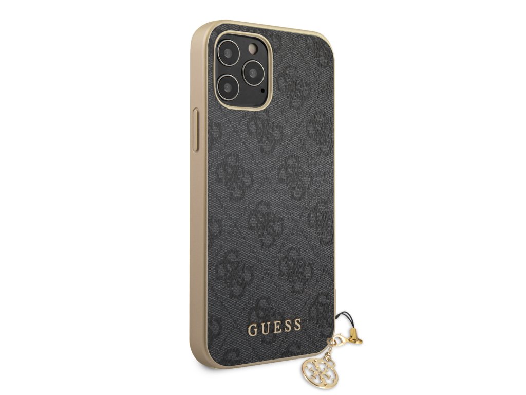 Guess 4G Charms Zadní Kryt pro iPhone 12/12 Pro 6.1 Grey