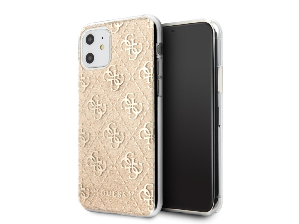 Zadní Kryt Guess 4G Glitterpro iPhone 11 - zlatý